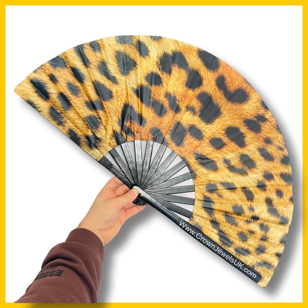 Leopard Print Fan Drag Queen Bamboo Hand Fan Fans Clack - Etsy