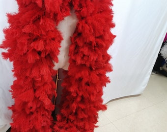 Red Ostrich Plume Feather Boa 800g 4 Meters