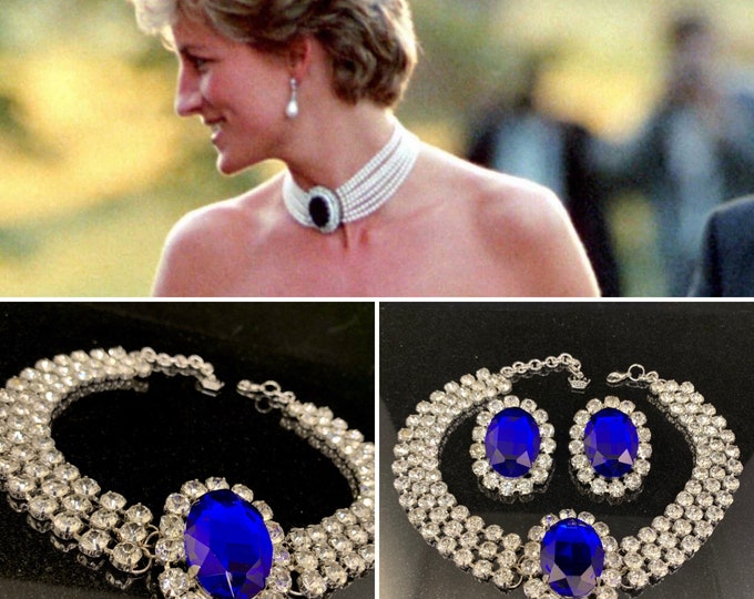 Princess Diana Costume Style Pearl Sapphire Choker Know as Revenge ...