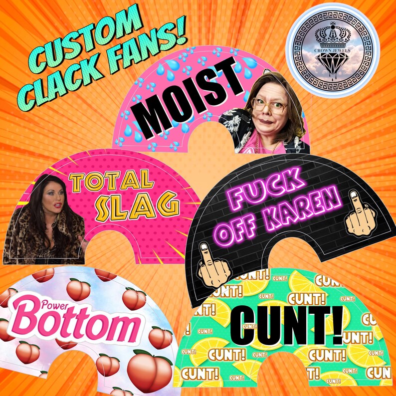 Custom Bamboo Hand Clack Fans Drag Queen Fan - Etsy UK