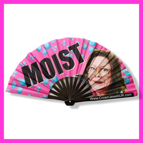 Moist Cherylyn Barnes Fan, Drag Queen Bamboo Hand Fan, Fans, Clack Fan, Loud Fan, Bang Fan