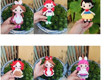 Crochet Princess Doll, Handmade Collectible Toy (6in)