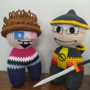 FNF Banjex y Bamburai peluche, FNF Banjex crochet plush, Bamburai crochet plush
