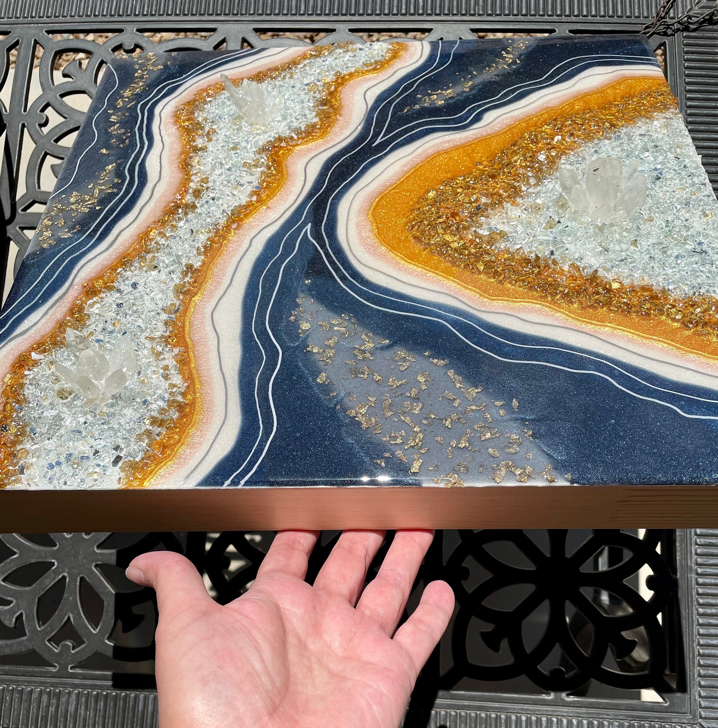 Resin and Crystal Geode Wall Art Etsy