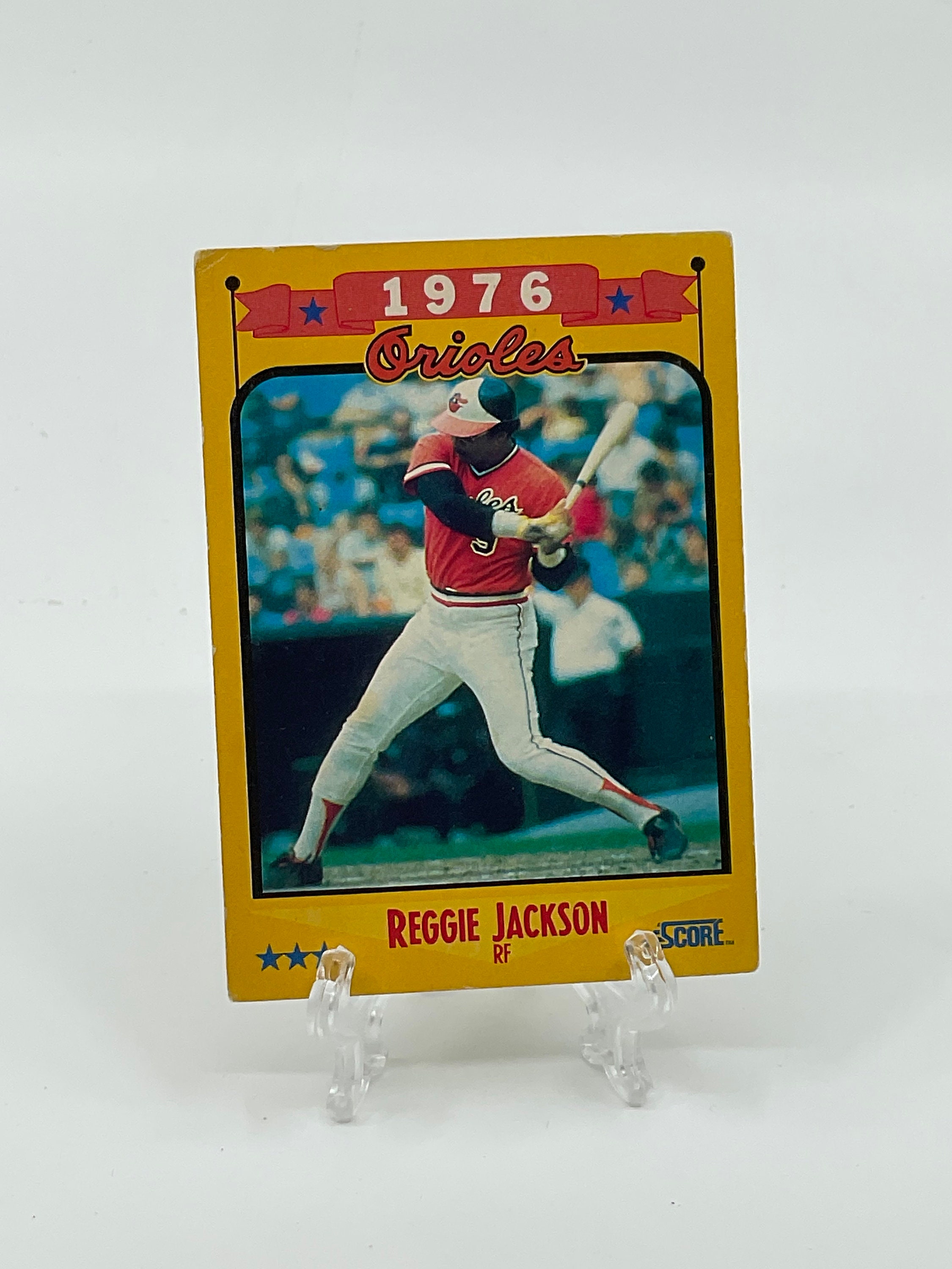 1977 Topps REGGIE JACKSON Wearing Orioles Uniform Baseball REPRINT Card #10