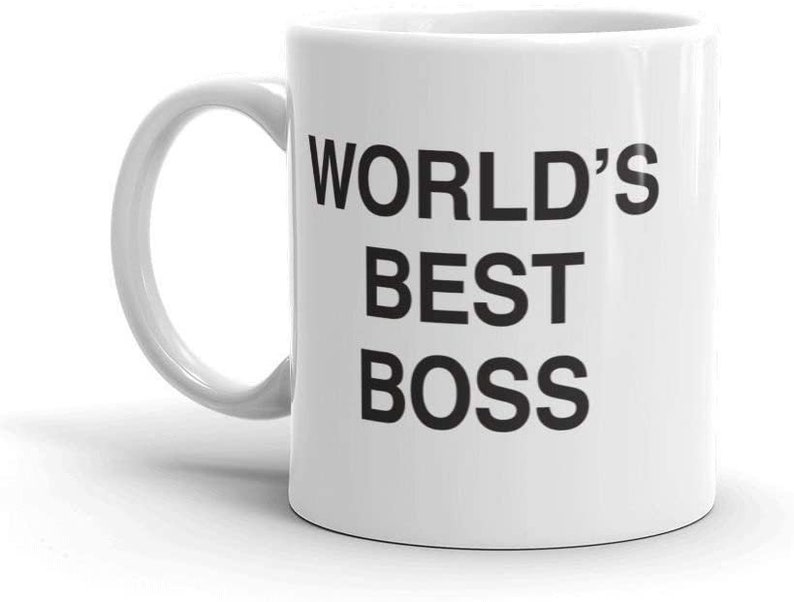 Dunder Mifflin the Office Worlds Best Boss11 Oz Funny Etsy