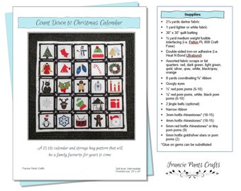 Countdown to Christmas Advent Calendar Pattern