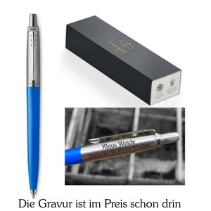Parker Jotter Kugelschreiber Edelstahl/Kunststoff blau mit Gravur
