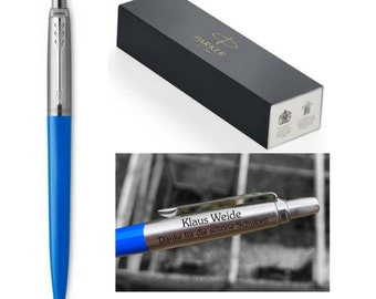 Parker Jotter Kugelschreiber Edelstahl/Kunststoff blau mit Gravur