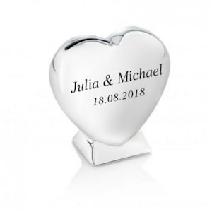 Give away a heart box with personal engraving