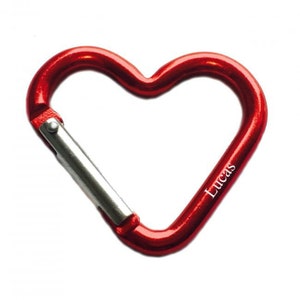 GRAVUR Heart Keychain Aluminum Carabiner Personalize