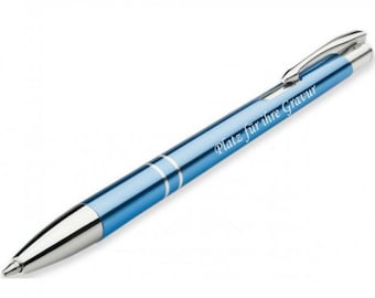 Kugelschreiber in hellblau mit GRAVUR veredeln
