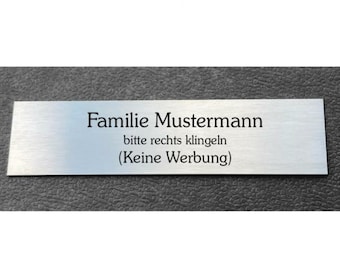 Edelstahlschild 16 X 4 cm selbstkelbend mit Ihrer Gravur