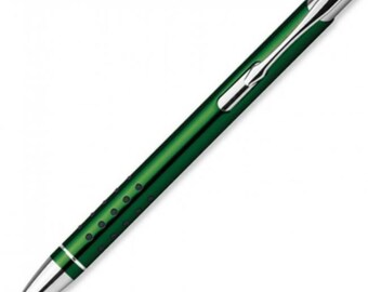 Green pressure ballpoint pen with your desired engraving