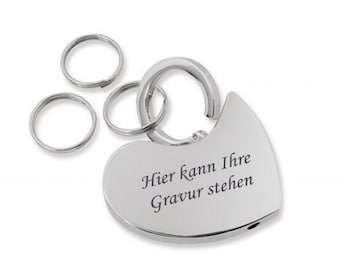 Keychain heart incl. engraving heart keychain
