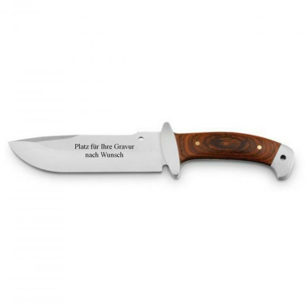 Hunting knife with engraving as desired