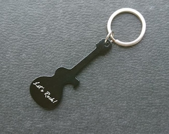 Bottle Opener Portachiavi Chitarra personalizza con l'incisione desiderata