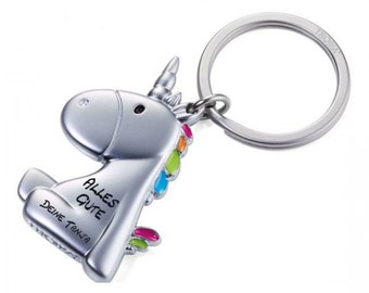 Unicorn keychain with engraving free of charge