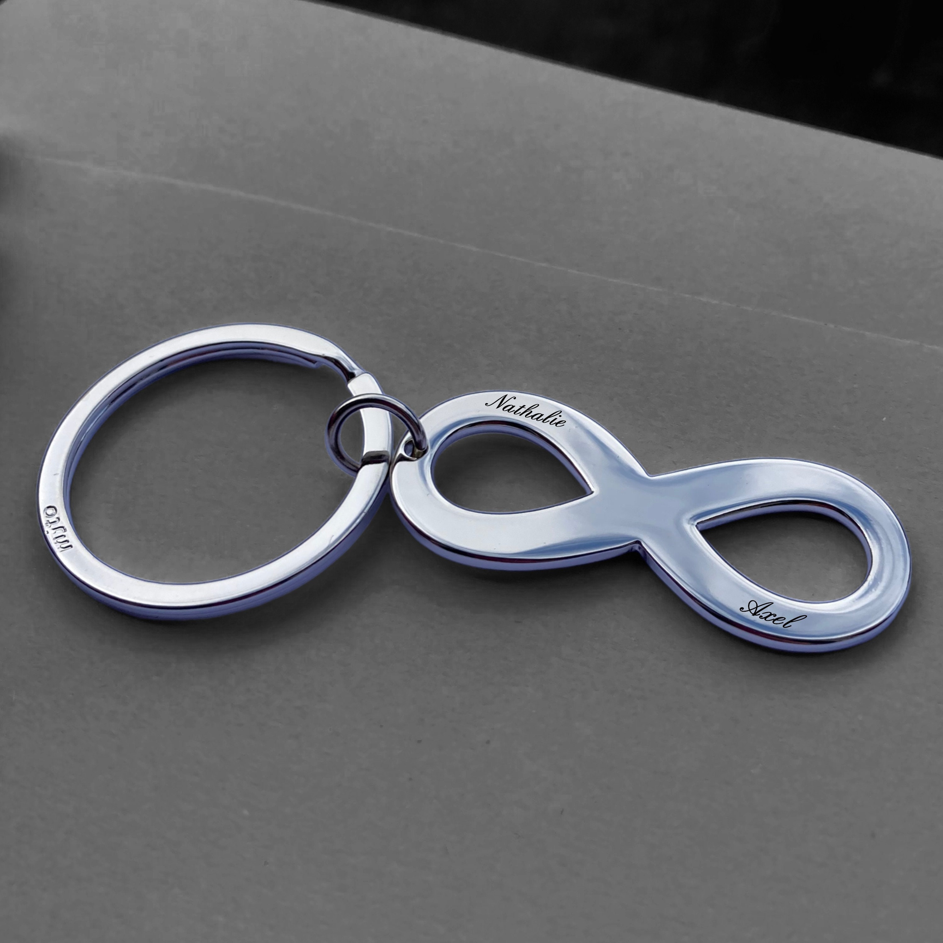 Have the infinity sign Infiniti Loop key ring engraved with your name