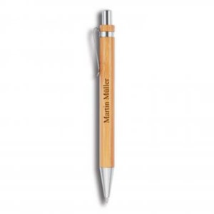 Bamboo ballpoint pen with engraving as desired