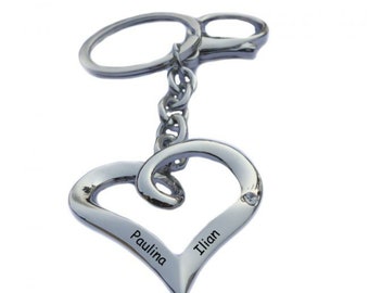 Keychain heart with individual engraving