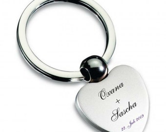 Keychain heart with individual engraving