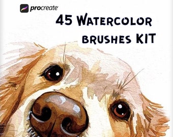 Watercolor Brushes for Draw Animals in Procreate, Watercolor Painting, Watercolor Kit, Brush Set for Ipad, Procreate Brushes for Painting