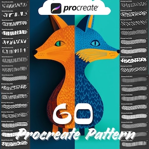 60 Procreate Pattern Brushes: Boho, Polka Dot, Chevron (Digital Download)