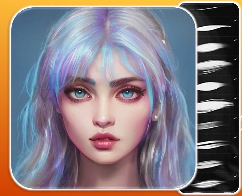 240 Procreate Brushes, Hair Brushes Pack, Anime Hair, Sketcher Brush