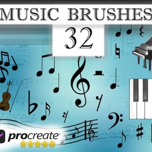 Procreate Music Brushes SET. Set Music Brush. Music notes brushes Procreate. Procreate stamps. DOWNLOAD