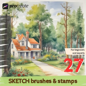 Procreate sketch brushes. Soft line brush set.  Line brushes for iPad. Sketch Brush for Procreate. Character Sketch Brushes. Lineart brush.