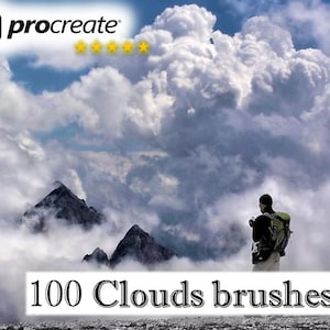 Procreate 雲ブラシ：ペイントブラシセット（ブラシ100本）（デジタルダウンロード）