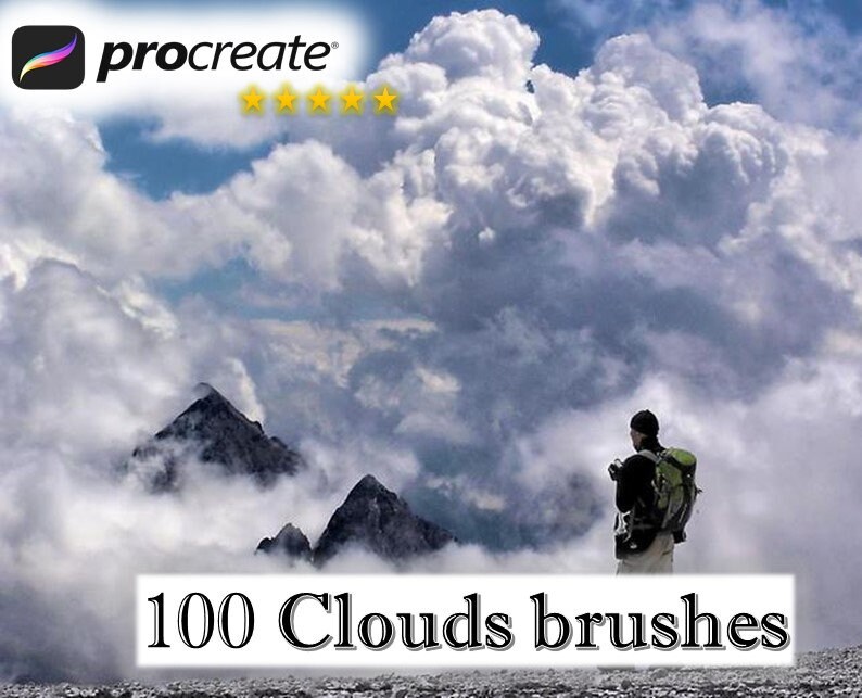 100 Clouds Brushes. Procreate Brushes. Painting. Cute Cloud. Details