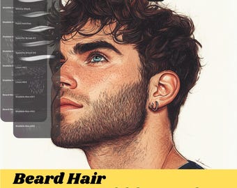 Procreate Hair & Beard Brush Set: Portrait Stubble Brushes (Download)