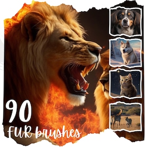 Realistic Animal Fur Brushes for Procreate. Perfect for Digital Art & Pet Portraits. High-Quality Fur Texture Brushes. Procreate Brushes