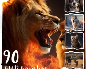 Procreate Animal Fur Brushes: 90 Realistic Texture Stamps (Digital Download)