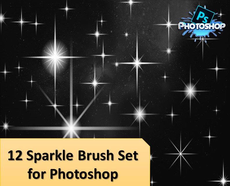 32 Sparkle Brush Set for Adobe Gimp Brush Tips Bundle Pack for Drawing