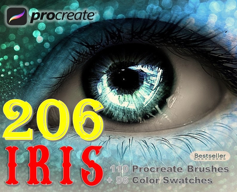 206 Eyes Iris Brushes. Procreate Iris Stamps. Iris Brush. Procreate