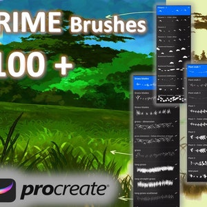 Procreate leaves, grass, flowers brush. A stunning set of over 100 vegetation brushes. Procreate Painting. PRIME Brushes for Procreate SET