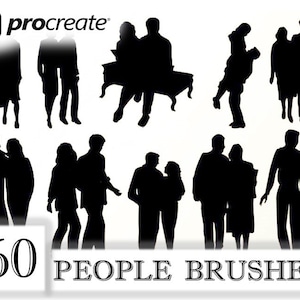 Procreate 60 People Silhouette Stamp Brushes. People Brushes for Procreate. Easy Stamp Brush. Brushes Procreate. Silhouette Stamps. DOWNLOAD