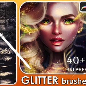 40+ Glitter Brushes, Painting, Glitter, Details and Veil Brushes, Best Portable SET for Procreate, Skin Texture, DOWNLOAD