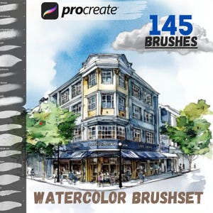 Procreate brushes, 145 Watercolor procreate brushset with Swatches, Realistic procreate watercolor brush packs, Watercolor paintings brush