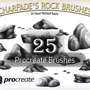 Stone Procreate Set tiene 25 pinceles sin costuras para agregar una roca, patrón de piedra, pinceles para Procreate SET, DESCARGAR