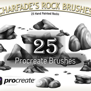 Stone Procreate Set has 25 Seamless Brushes to add a rock, Stone pattern, Brushes for Procreate SET, DOWNLOAD