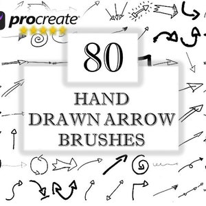 80 Hand Drawn Arrow Brushes: Procreate Stamps Brush Set (DOWNLOAD)