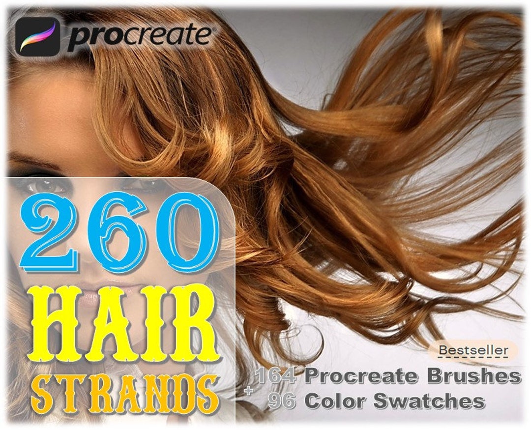 260 Hair Strands Brushes for Procreate, Hair Brush Pack, Strands Stamp