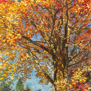 Autumn Leaves, Fall Color - Fine Art Print of Watercolor Painting