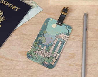 The Unspoken Garden Luggage Tag, Calm, Peaceful, Meditation, Muted Color, Travel Accessories, Bag Tag, Suitcase Identifier, Gift for Nature