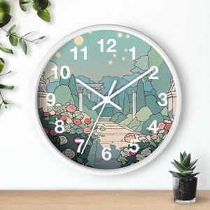 The Unspoken Garden Wall Clock, Whimsical Vintage Floral Decor Serenity Home Unique Gift for Nature Lovers Perfect for Gatherings Boho Style