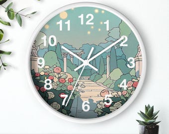 The Unspoken Garden Wall Clock, Whimsical Vintage Floral Decor Serenity Home Unique Gift for Nature Lovers Perfect for Gatherings Boho Style